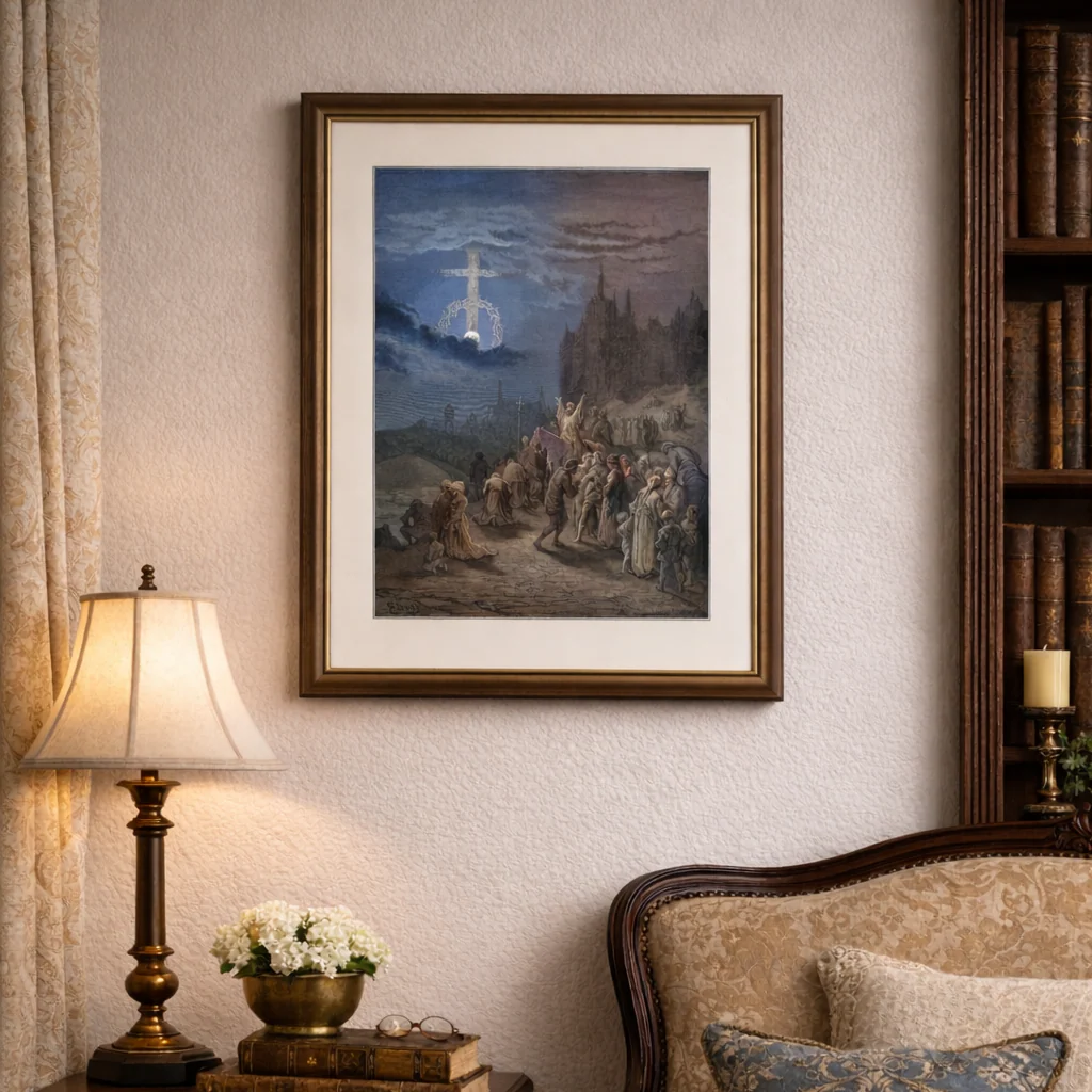 Cadre colorisé Gustave Doré - Vision de la Croix