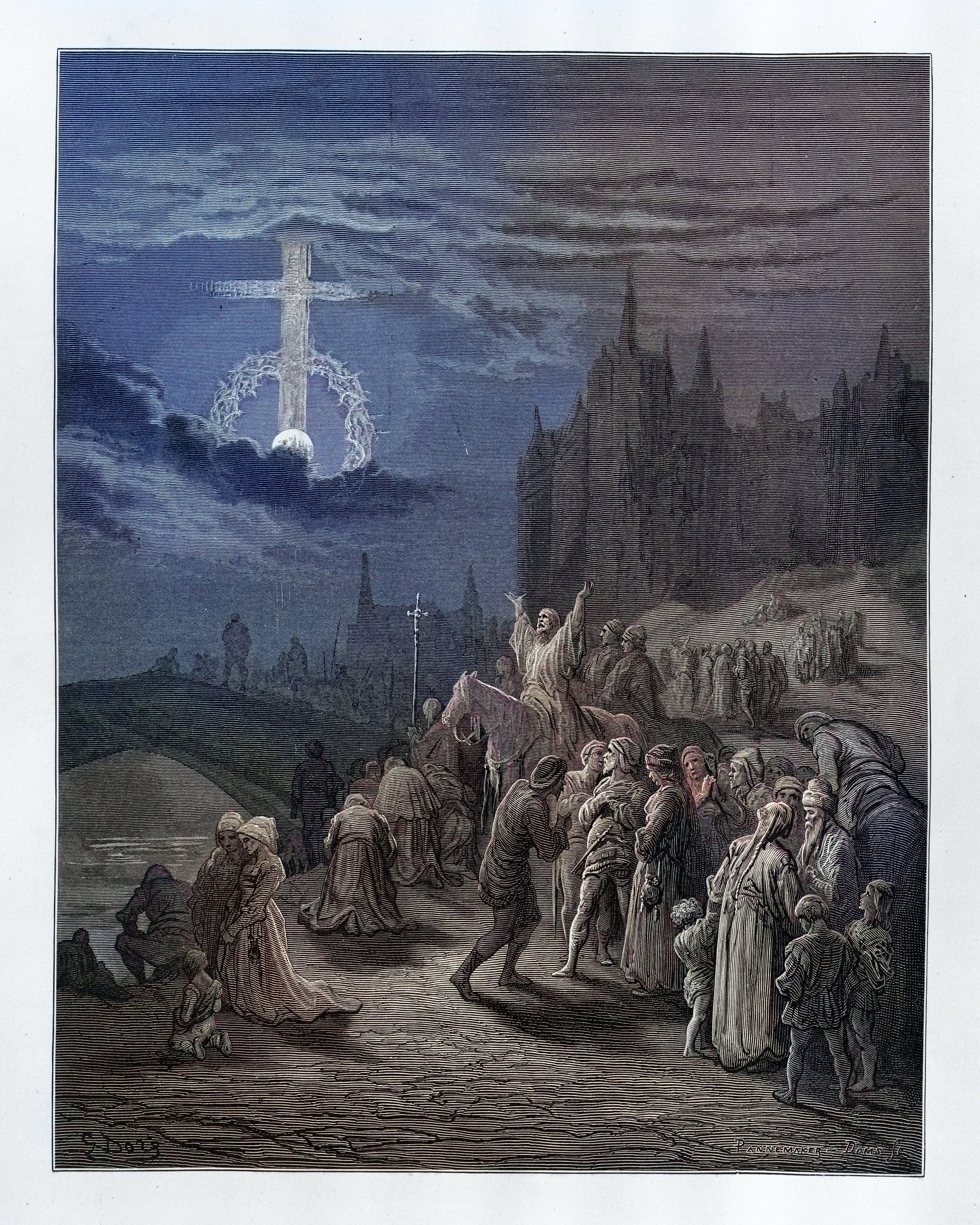 Cadre colorisé Gustave Doré - Vision de la Croix - Image 3
