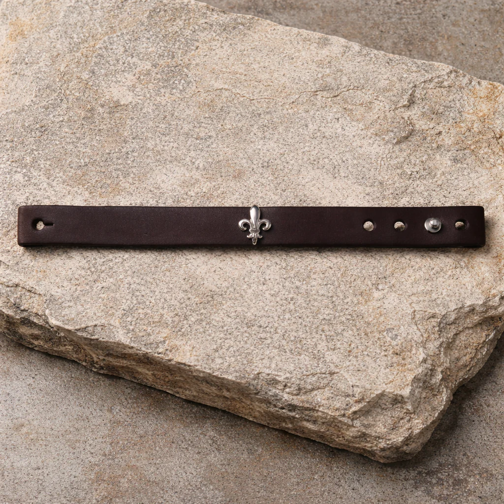 Le bracelet en cuir - Fleur de Lys - Image 6